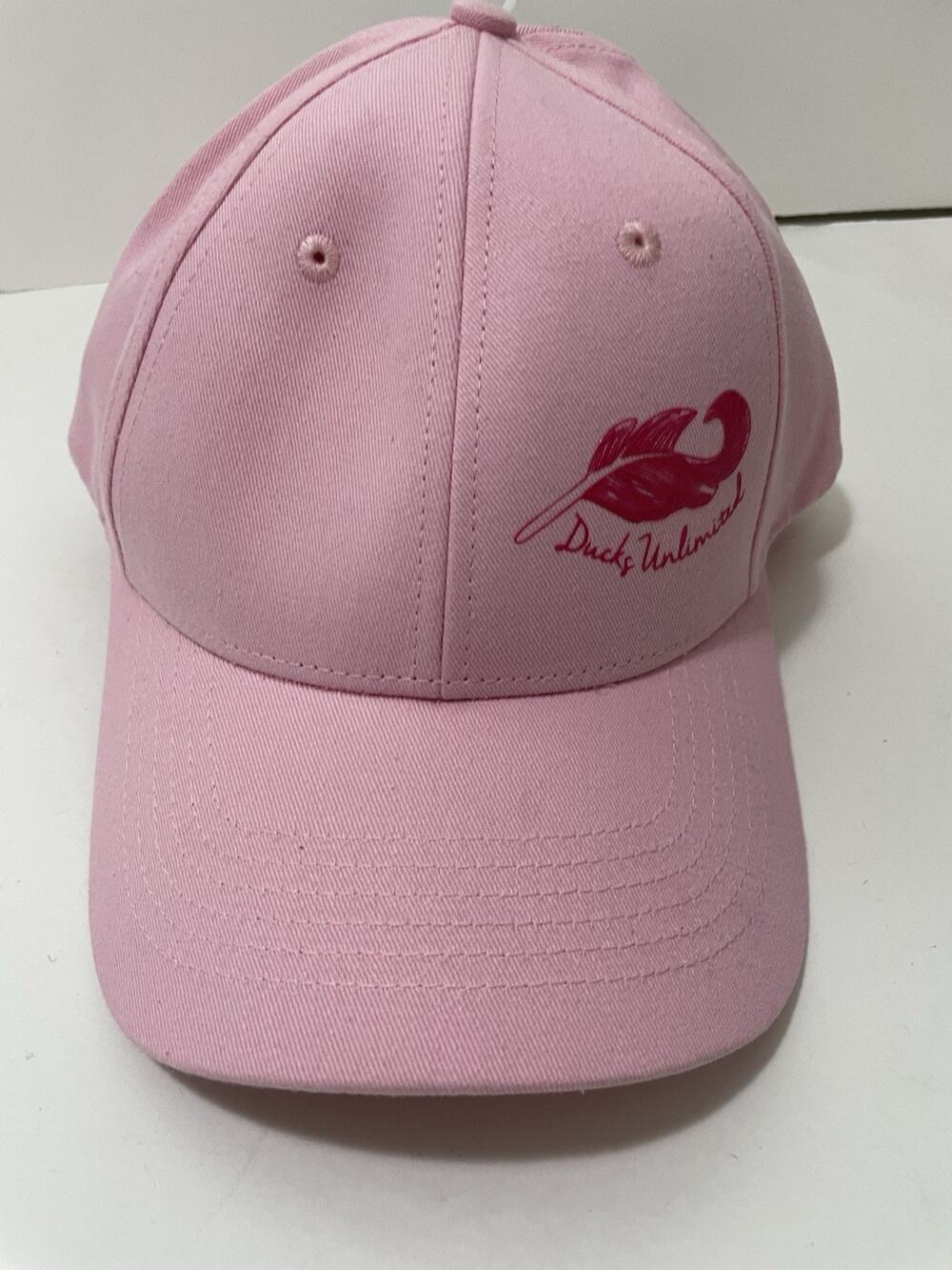 NEW Ducks Unlimited Pink Baseball Cap Hat Leaf Logo Strap Back Adjustable